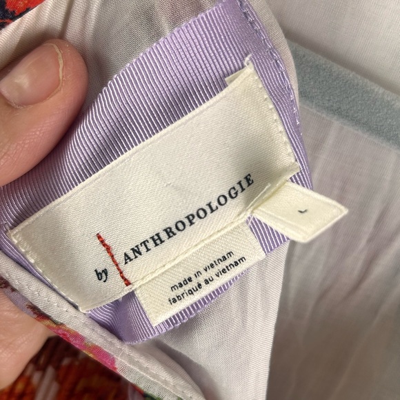 Anthropologie women’s large Shara Pleated  Dress Patchwork Floral - Picture 13 of 15